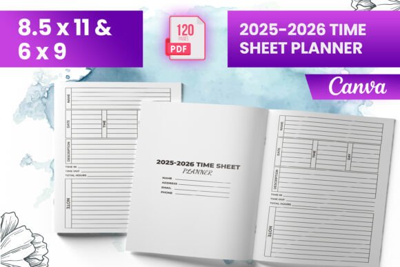 2025–2026 Time Sheet Planner for KDP & Canva: Your All-in-One Printable & Publishable Productivity Tool