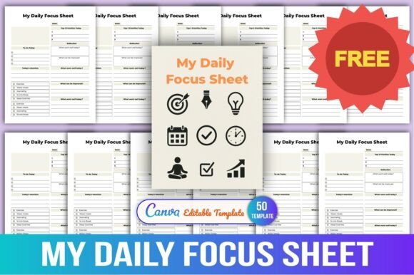 Free My Daily Focus Sheet Canva: A Minimalist Tool for Intentional Living