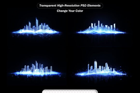 Futuristic Digital City Skyline