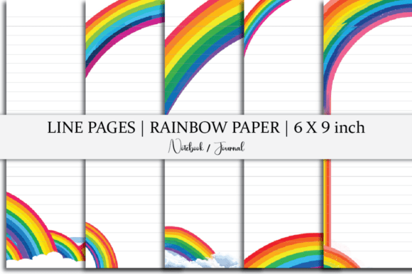 Line Pages Notebook Rainbow Paper