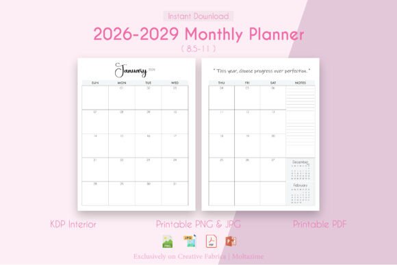 Plan Ahead with Confidence: The 2026–2029 Monthly Planner 4-Year