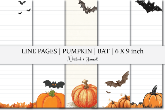 Pumpkin Bat Notebook Line Pages